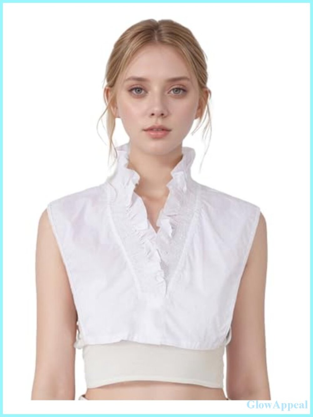 Women's Ruffle Collar Cotton Faux Dickey Shirt Layering Tank